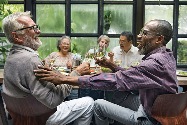 Older adults drinking and having a good time